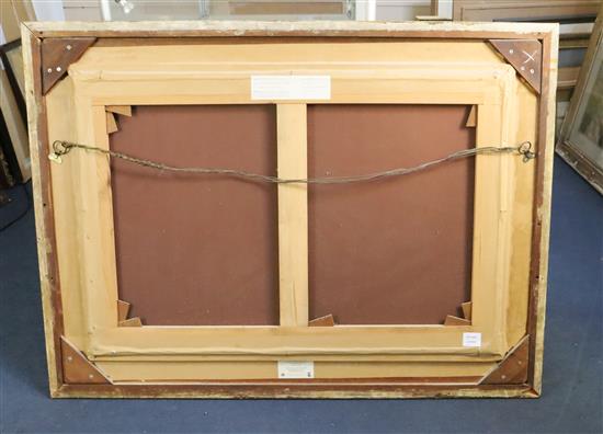 19th century French School Shipping on a rough sea 24 x 36.5in.